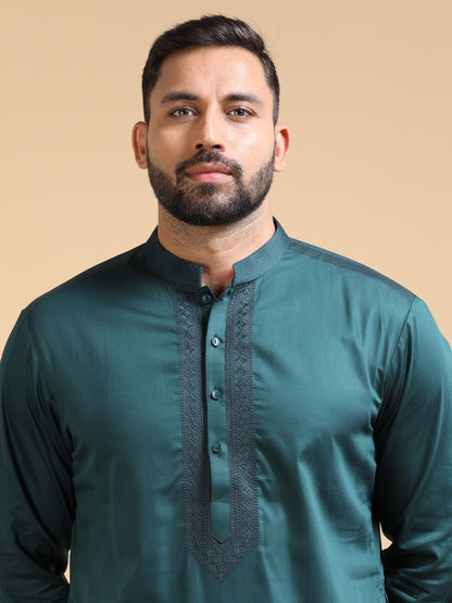 Men’s Teal Green Kurta Set