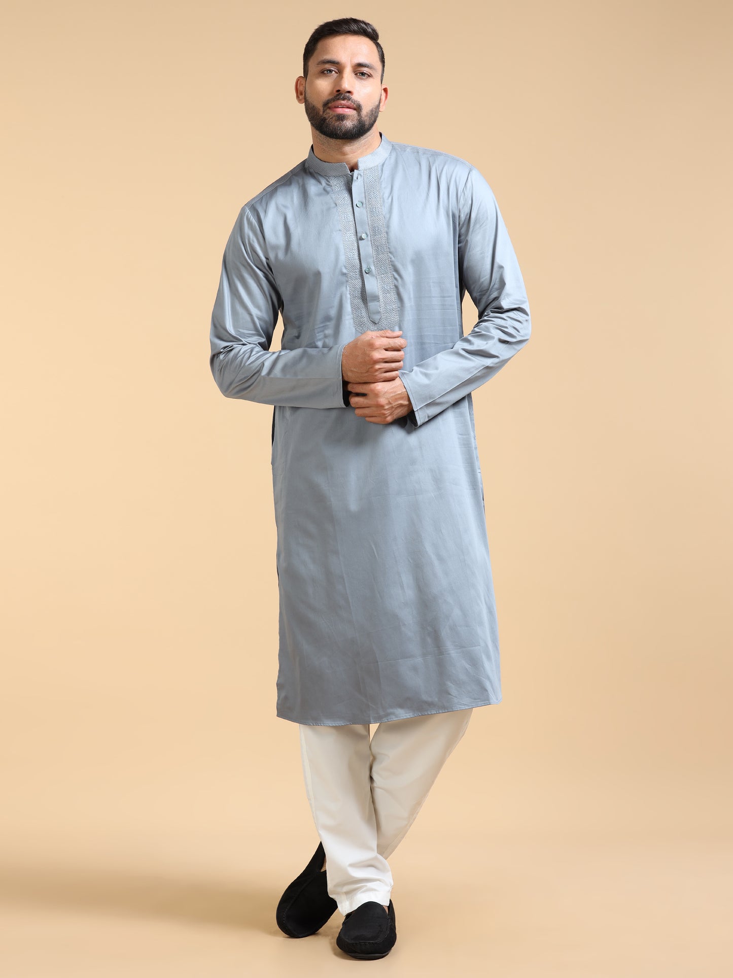 Men’s Steel Blue  Kurta Set