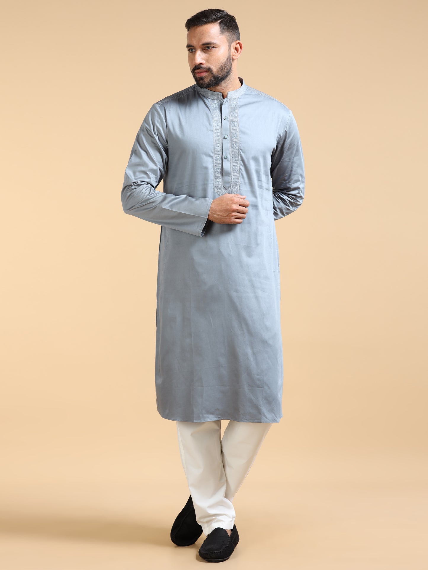 Men’s Steel Blue  Kurta Set