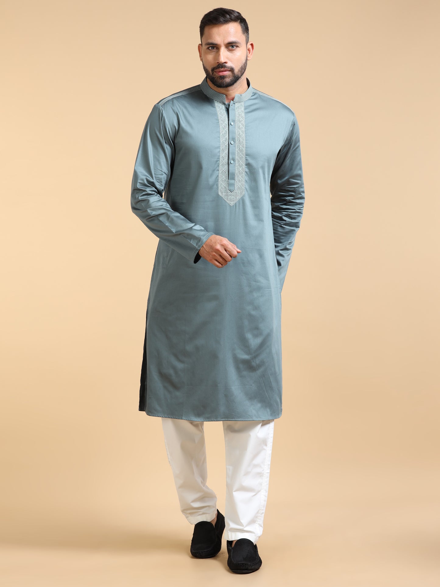 Men’s Dusty Blue Kurta Set