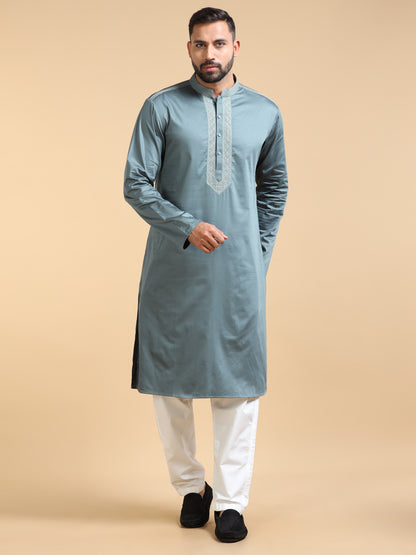 Men’s Dusty Blue Kurta Set