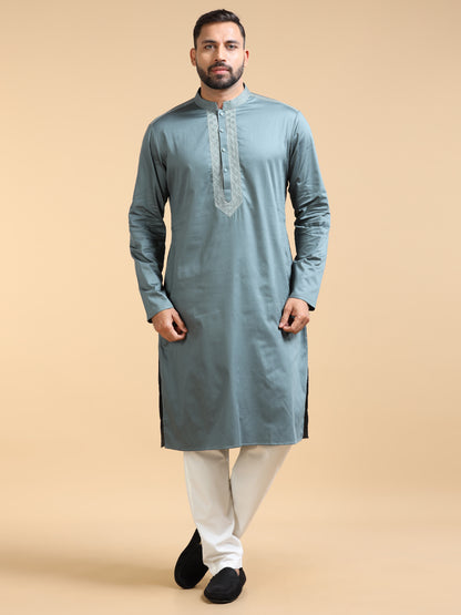 Men’s Dusty Blue Kurta Set