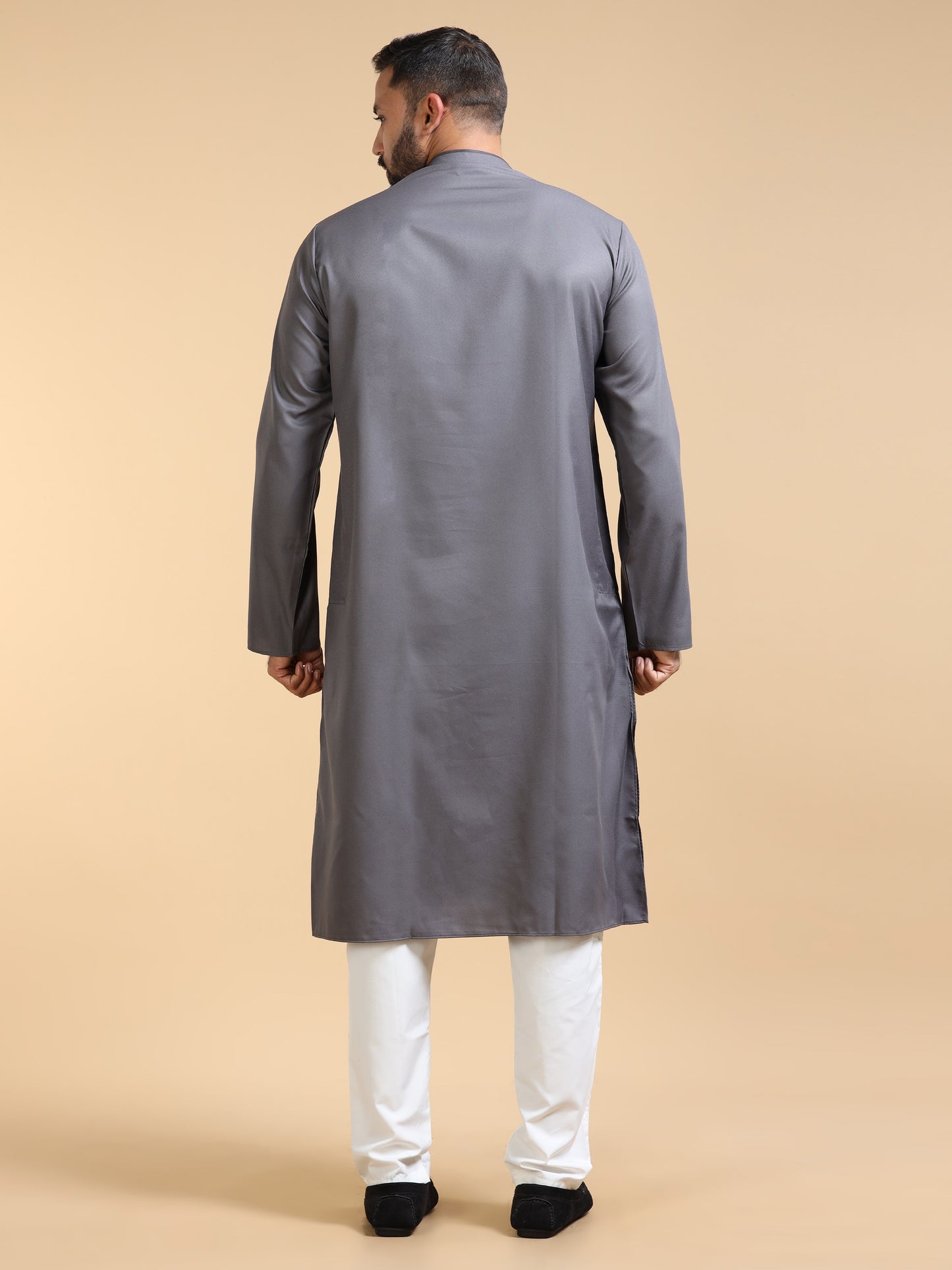 Men's Slate Grey Kurta Pyjama Set