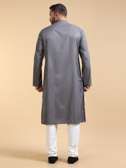 Men's Slate Grey Kurta Pyjama Set