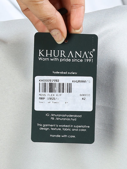Men's Pearl Grey Kurta Pajama Set