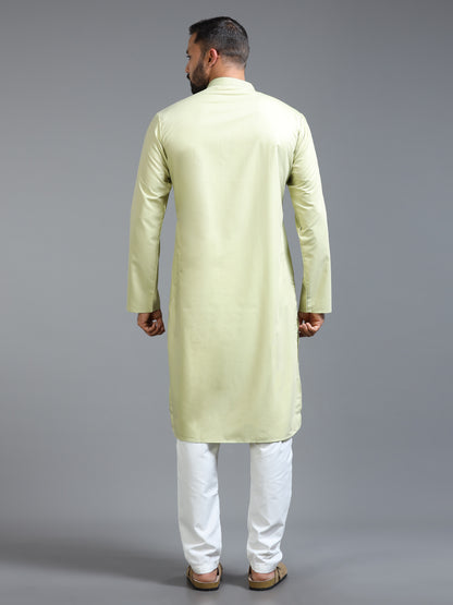 Men’s Lime Green Cotton Kurta Set