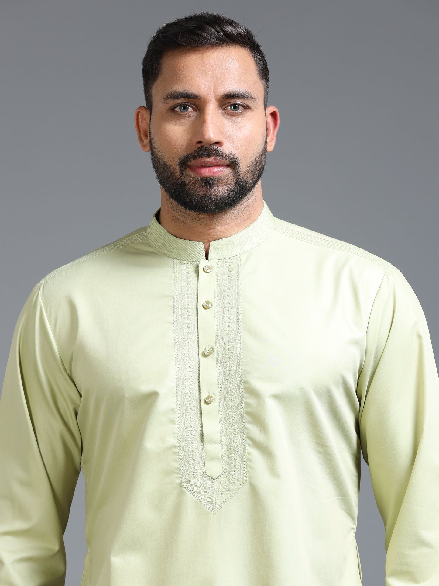 Men’s Lime Green Cotton Kurta Set