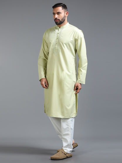 Men’s Lime Green Cotton Kurta Set