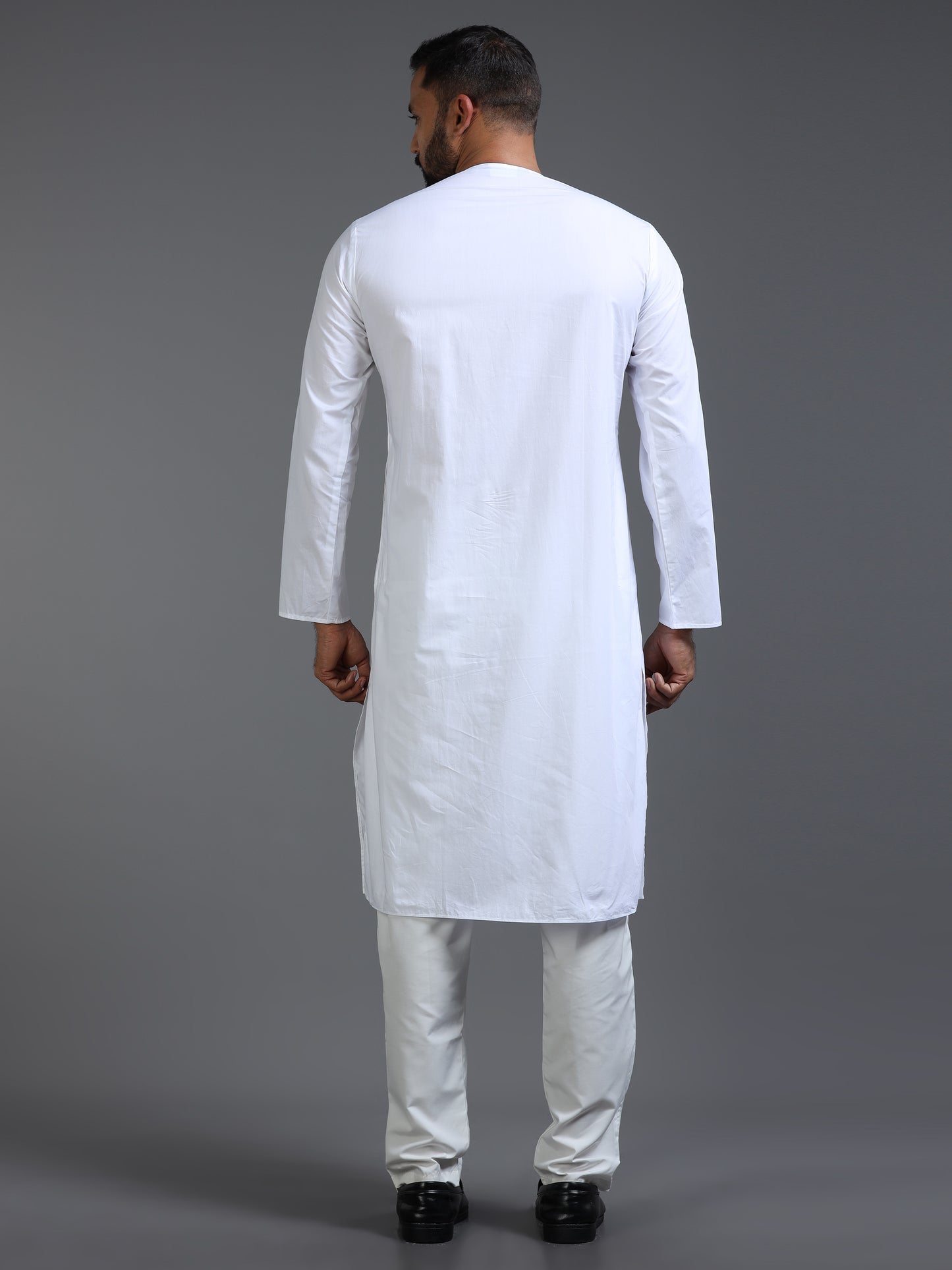 Men’s White Cotton Kurta Pyjama Set