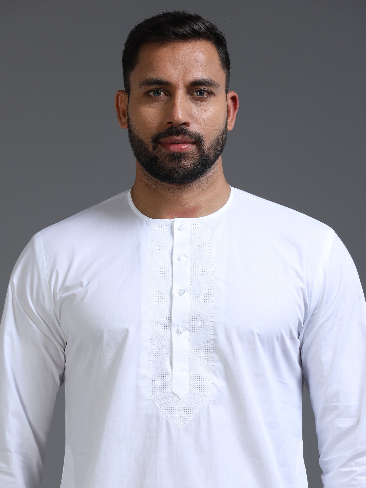 Men’s White Cotton Kurta Pyjama Set