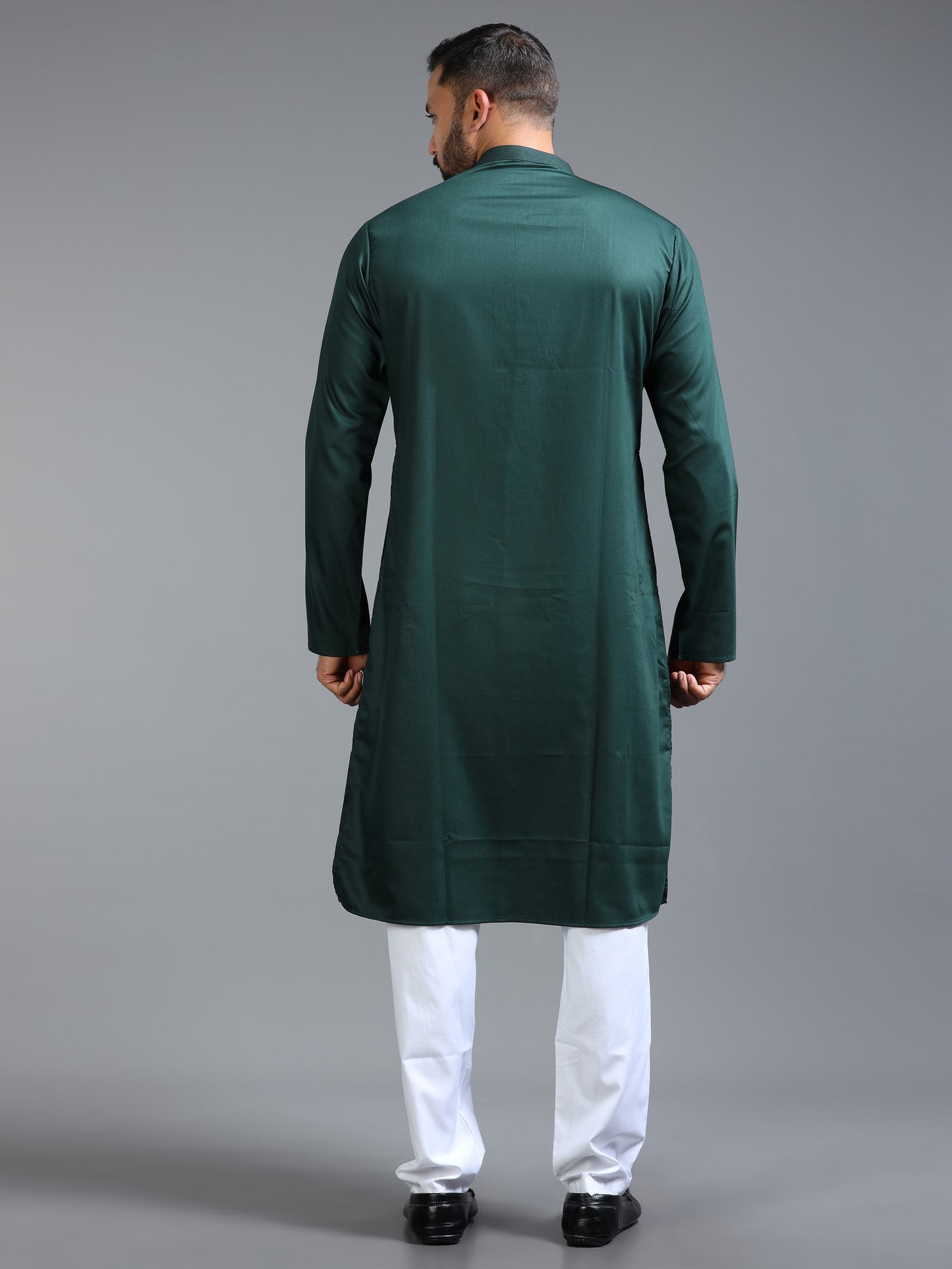 Men's Bottle Green Kurta Pajama Set