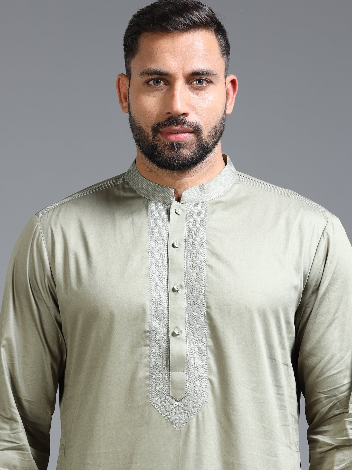 Men’s Light Olive Green Kurta Set