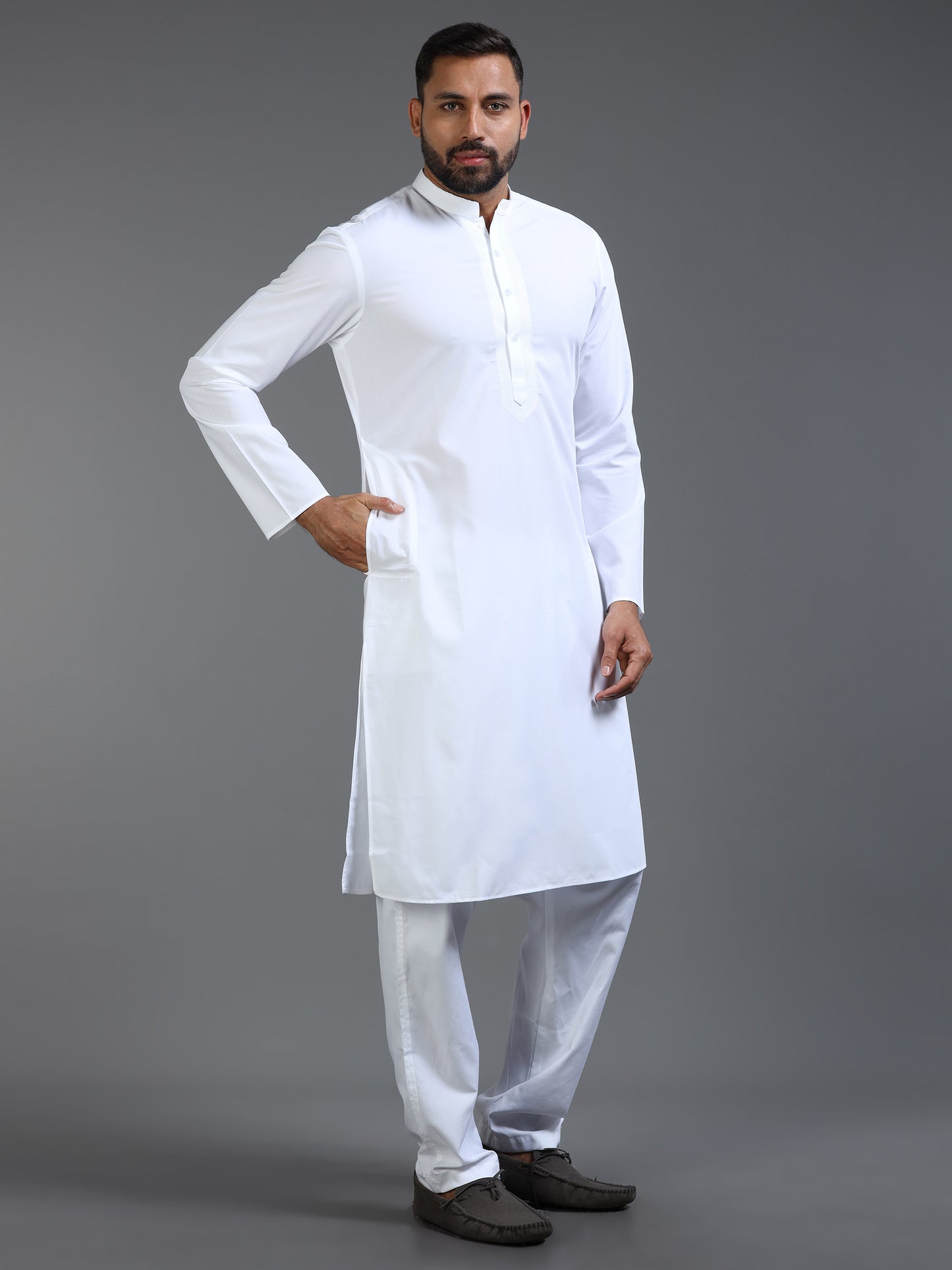 Men’s White Cotton Kurta Pyjama Set