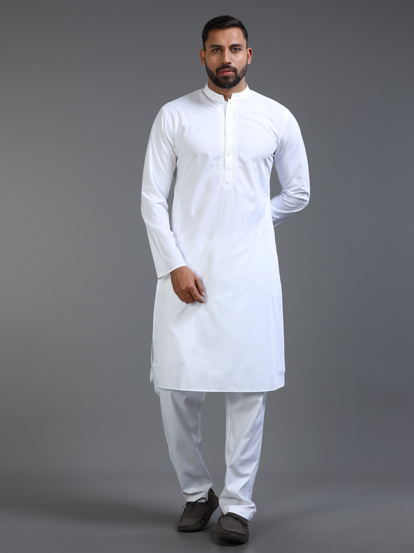 Men’s White Cotton Kurta Pyjama Set