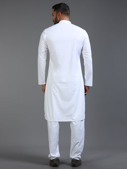 Men’s White Cotton Kurta Pyjama Set