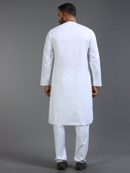 Men’s White Cotton Kurta Pyjama Set