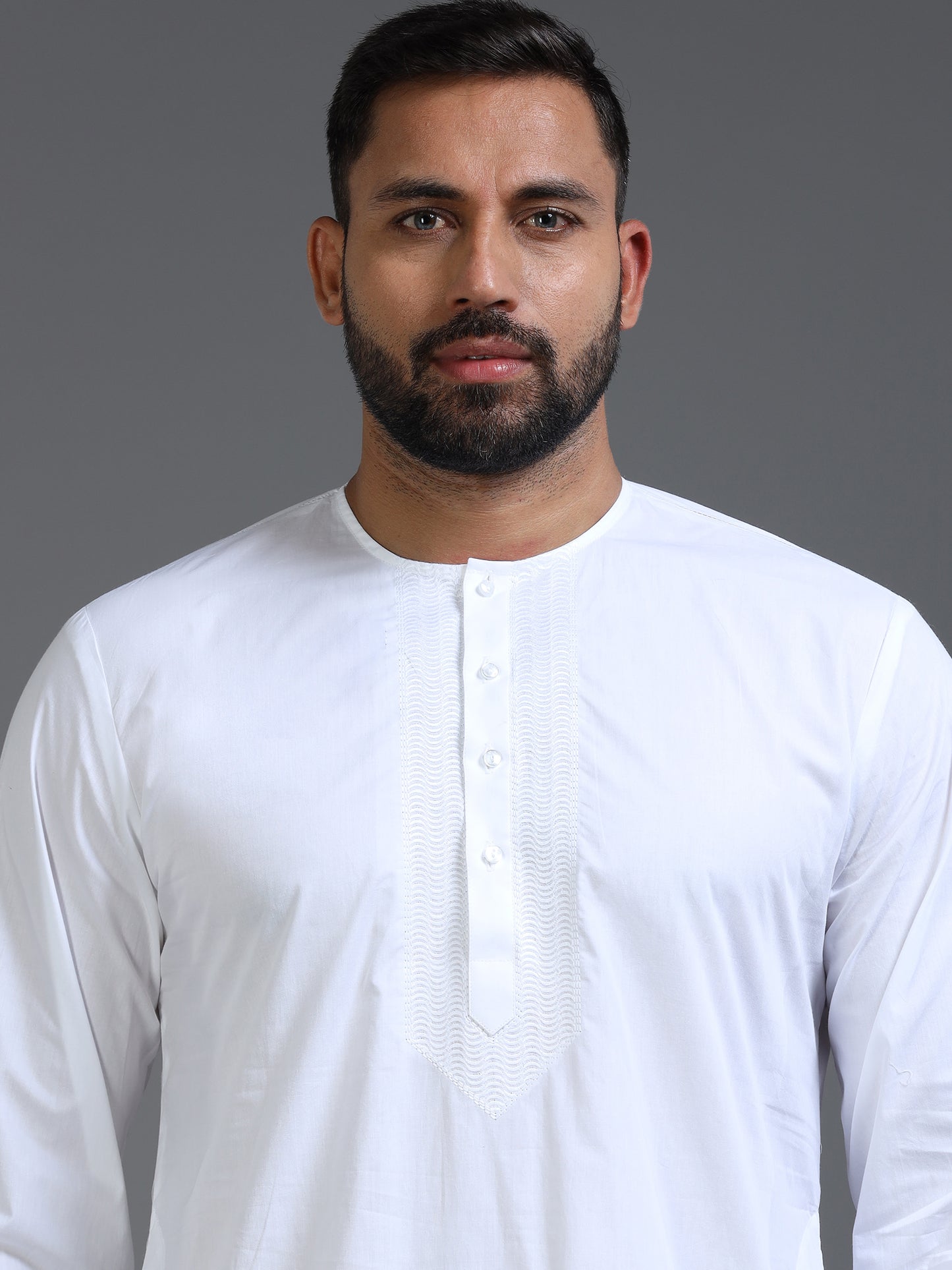 Men’s White Cotton Kurta Pyjama Set
