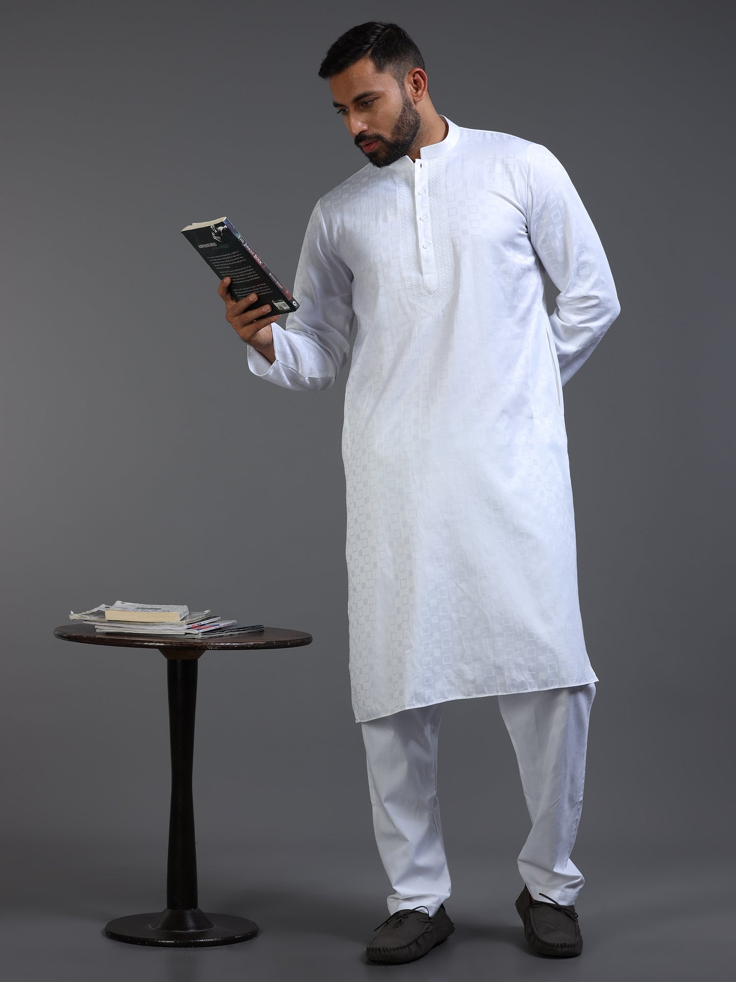 Men’s White Cotton Kurta Pyjama Set