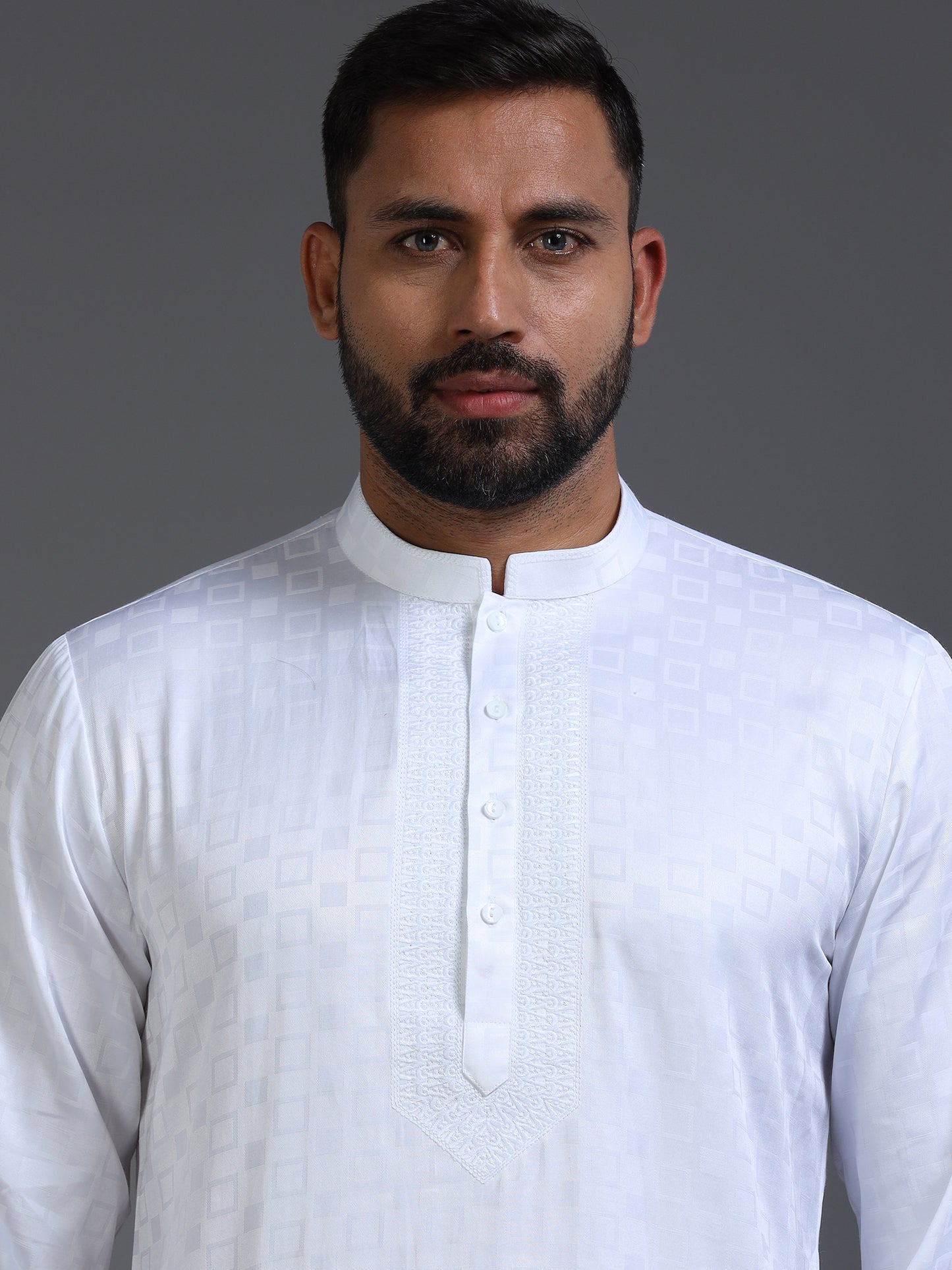 Men’s White Cotton Kurta Pyjama Set