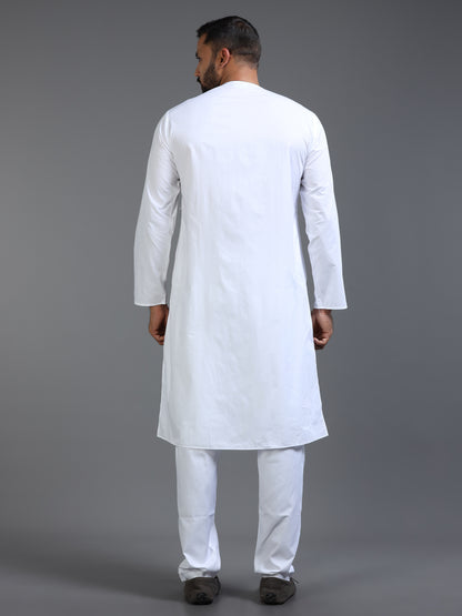Men’s White Cotton Kurta Pyjama Set