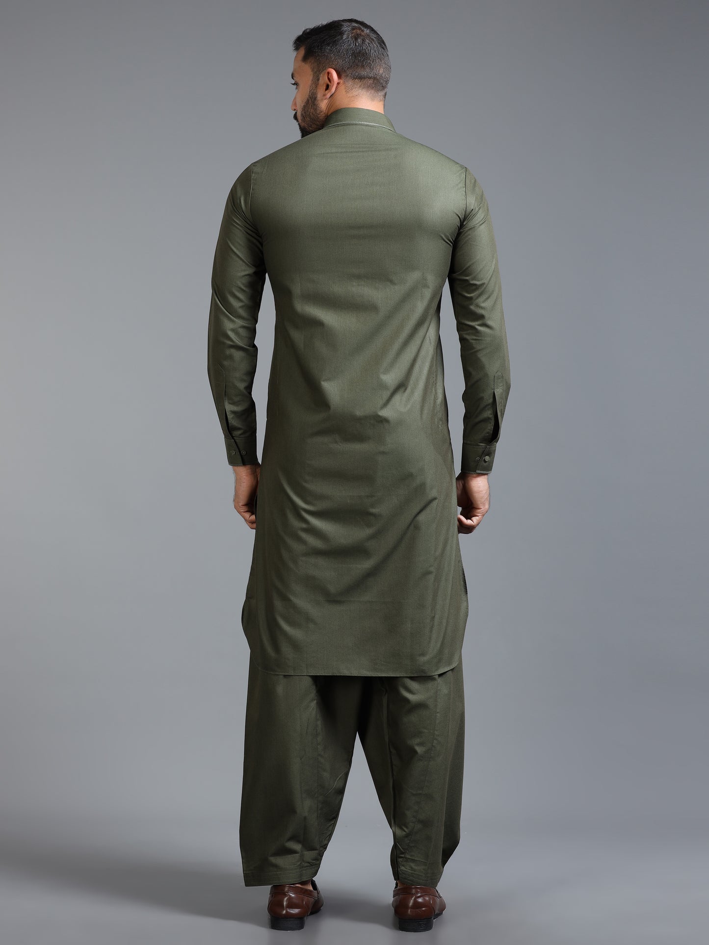Men’s Olive Green  Pathani Set
