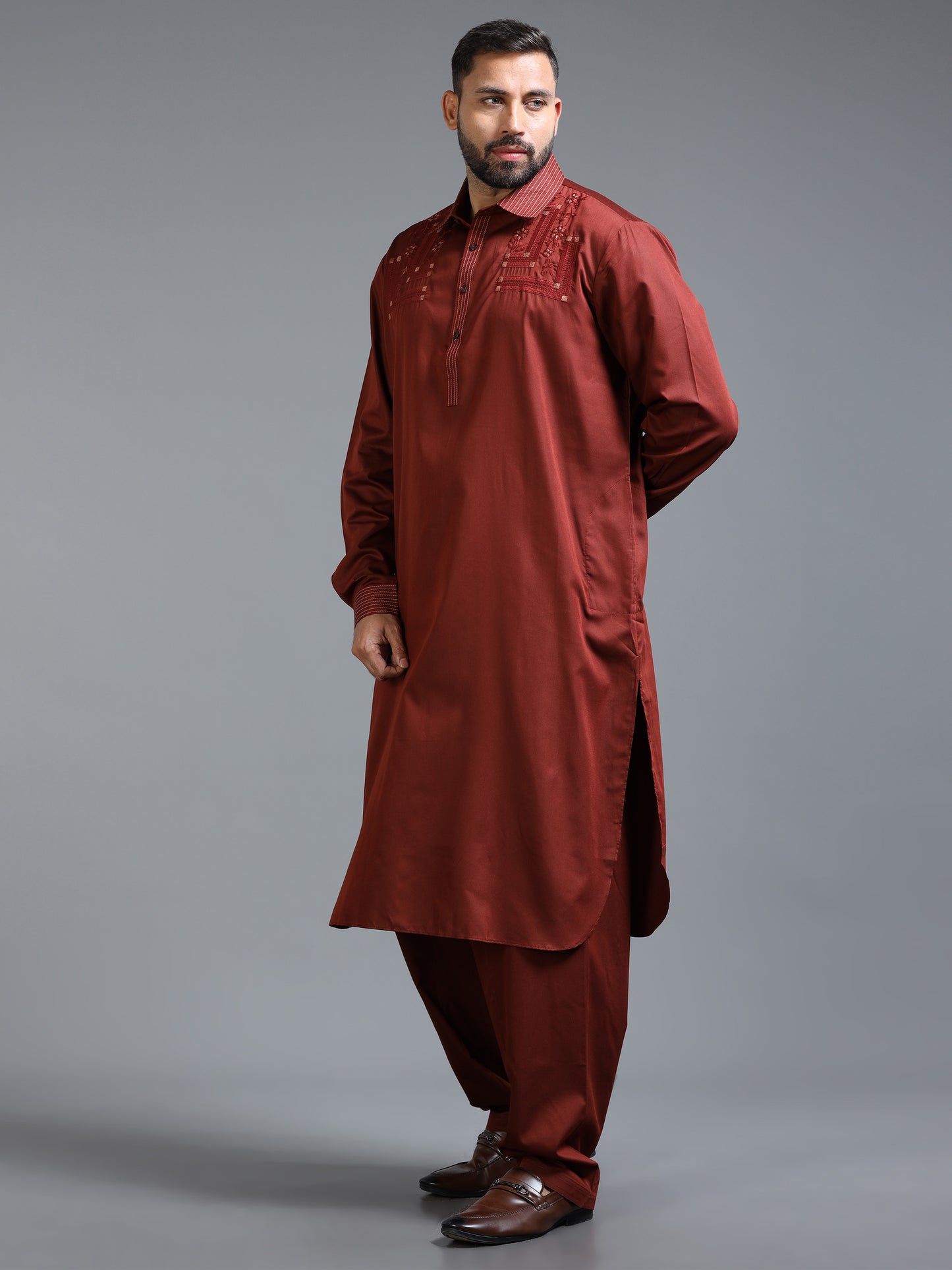 Men’s Rust Pathani Set