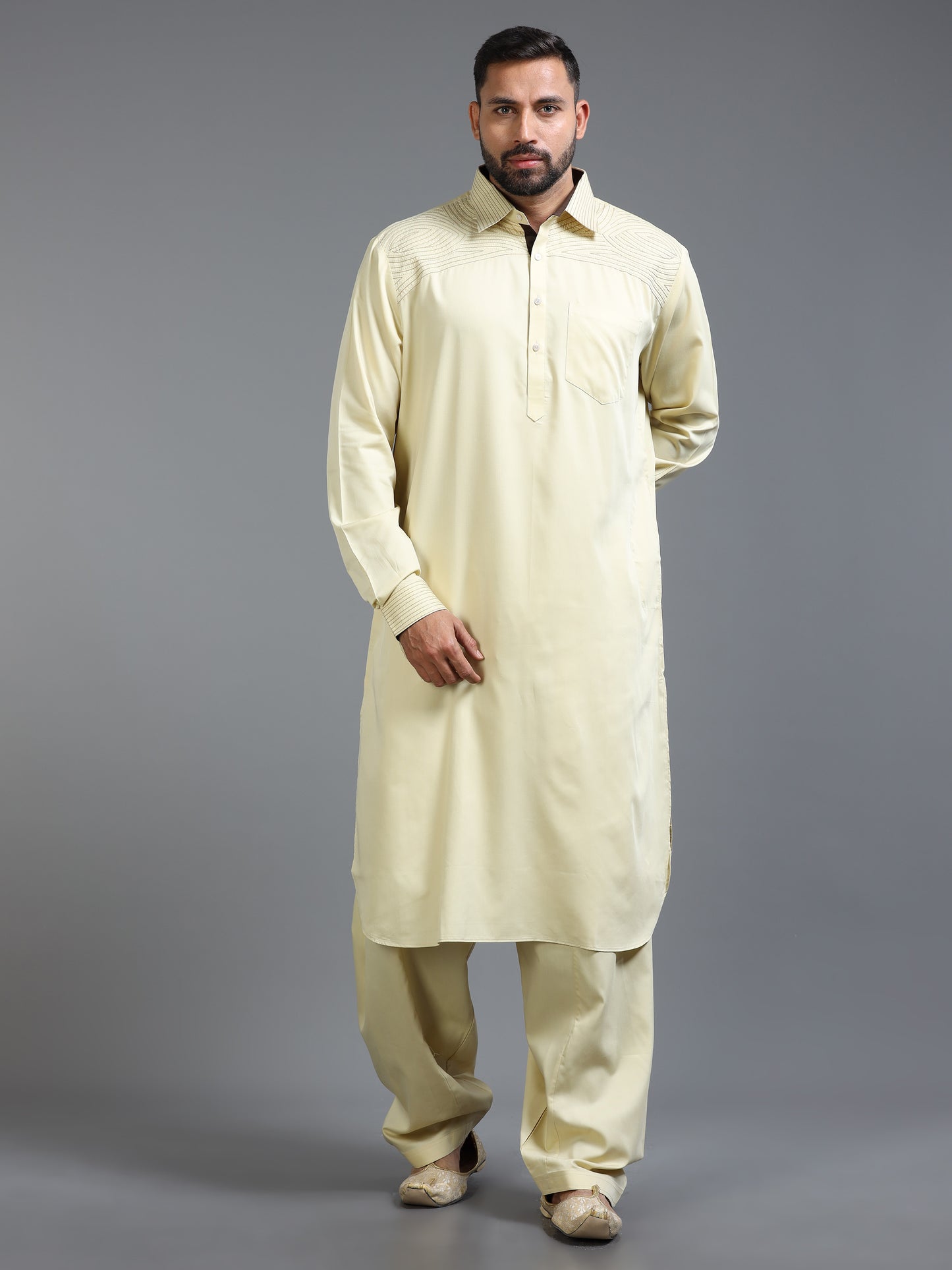 Men’s Beige Pathani Set