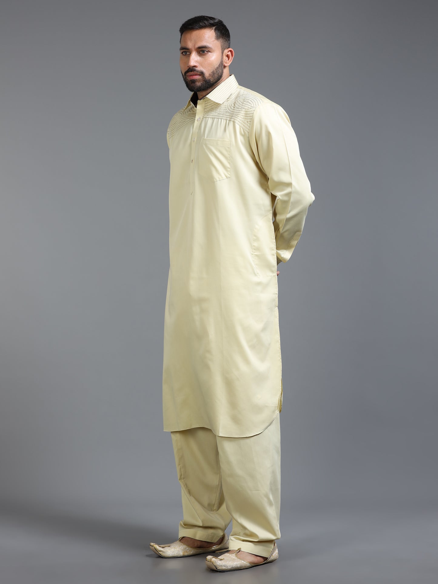 Men’s Beige Pathani Set