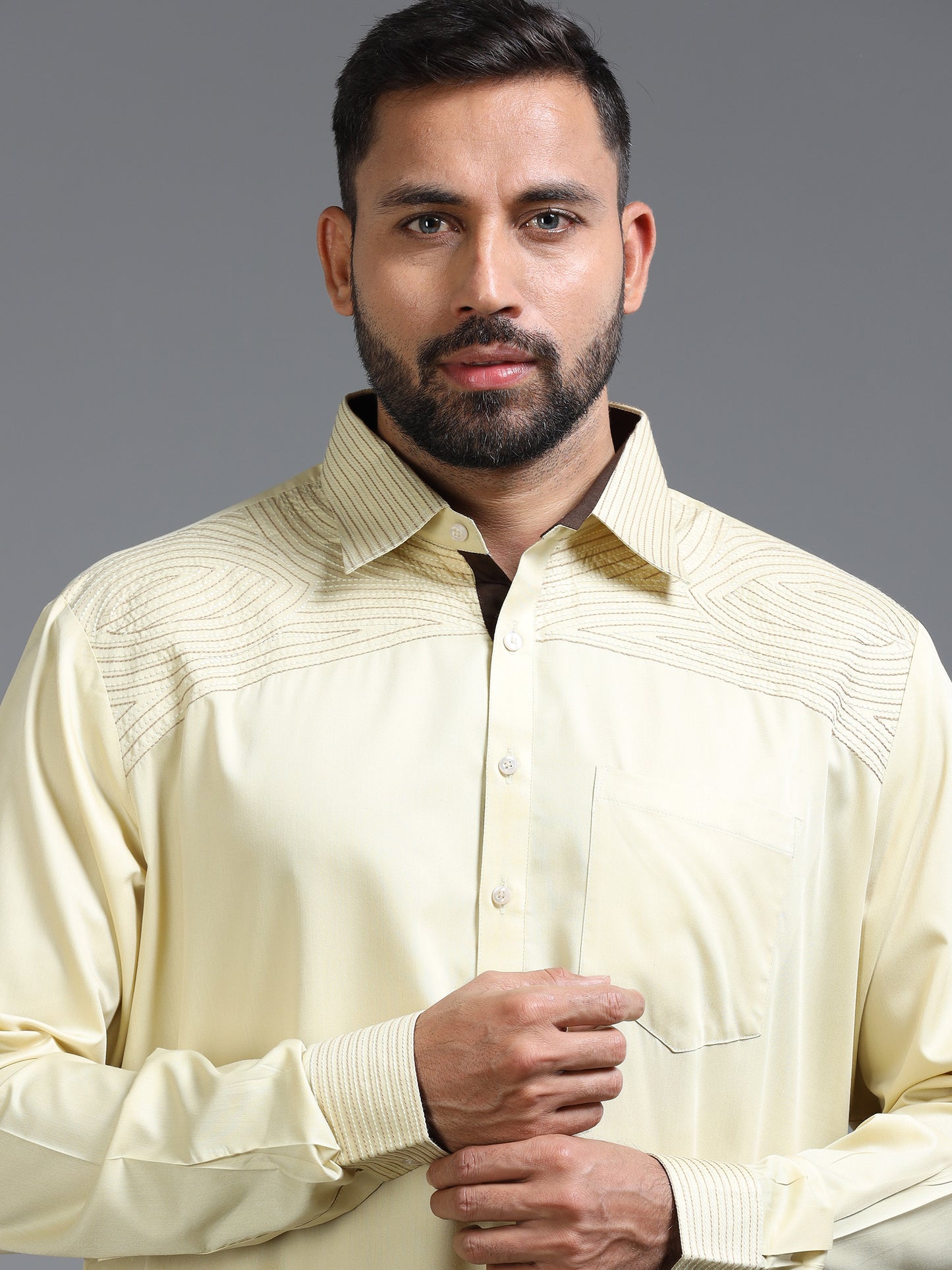 Men’s Beige Pathani Set