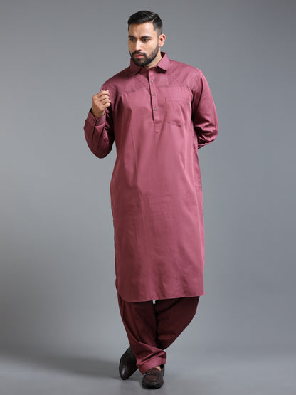 Men’s Maroon Pathani Set