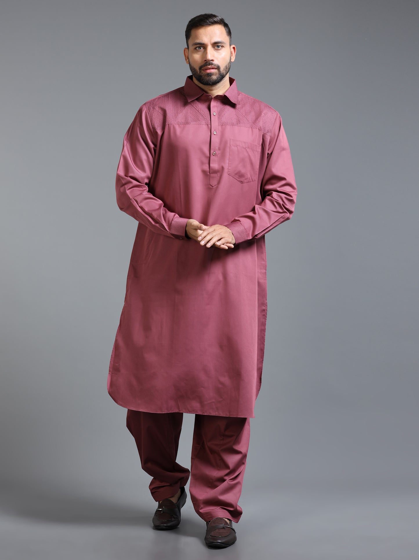Men’s Maroon Pathani Set