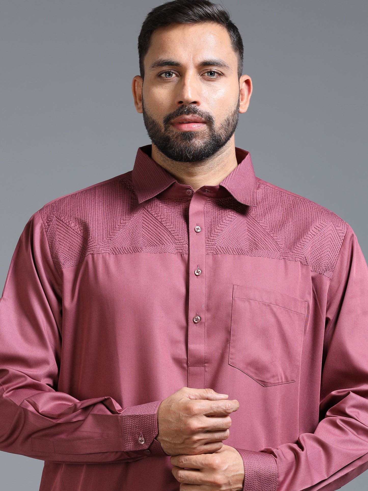 Men’s Maroon Pathani Set
