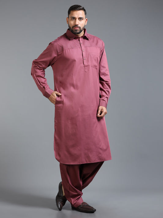 Men’s Maroon Pathani Set