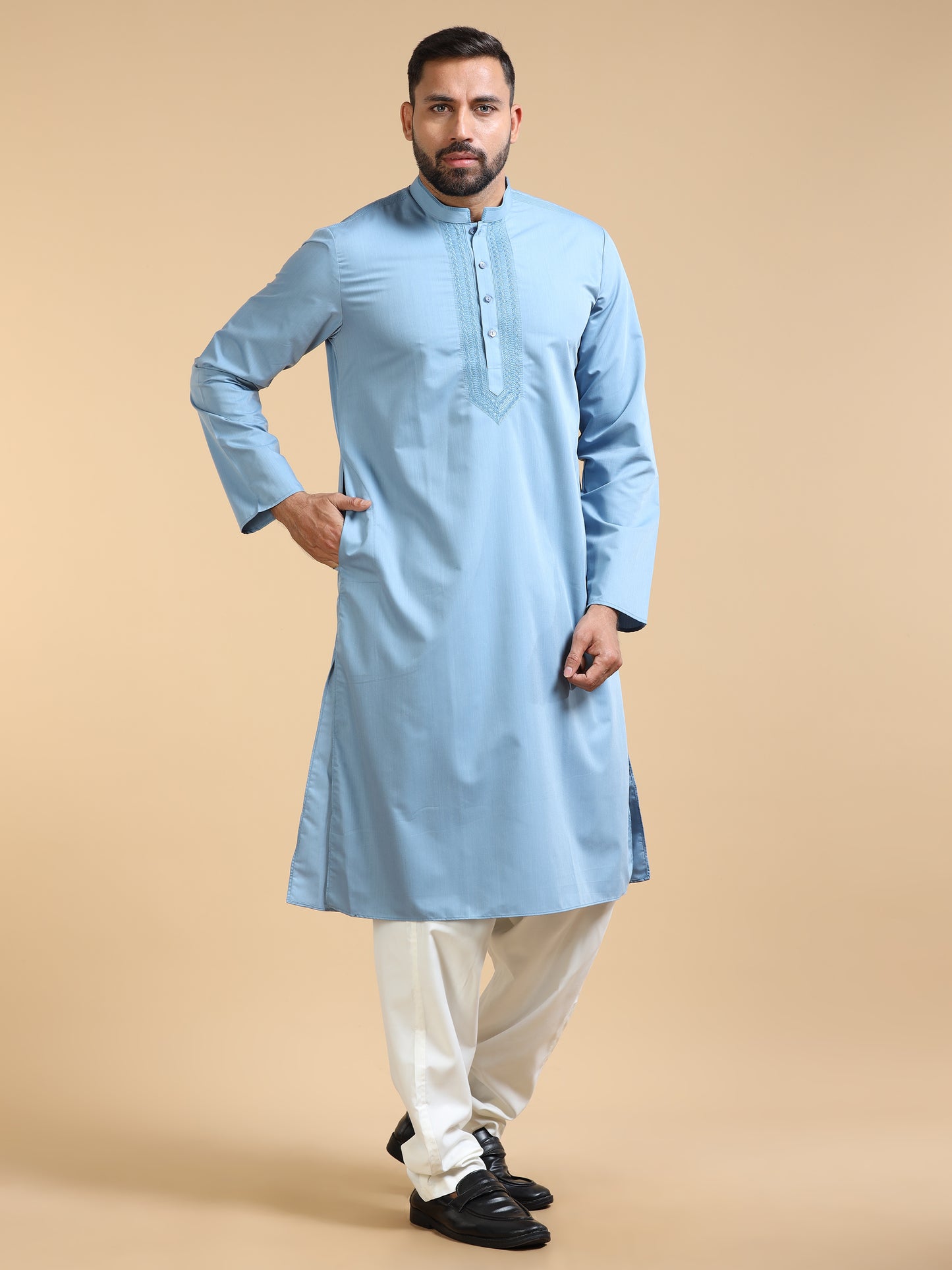 Men’s Light Blue Kurta Set