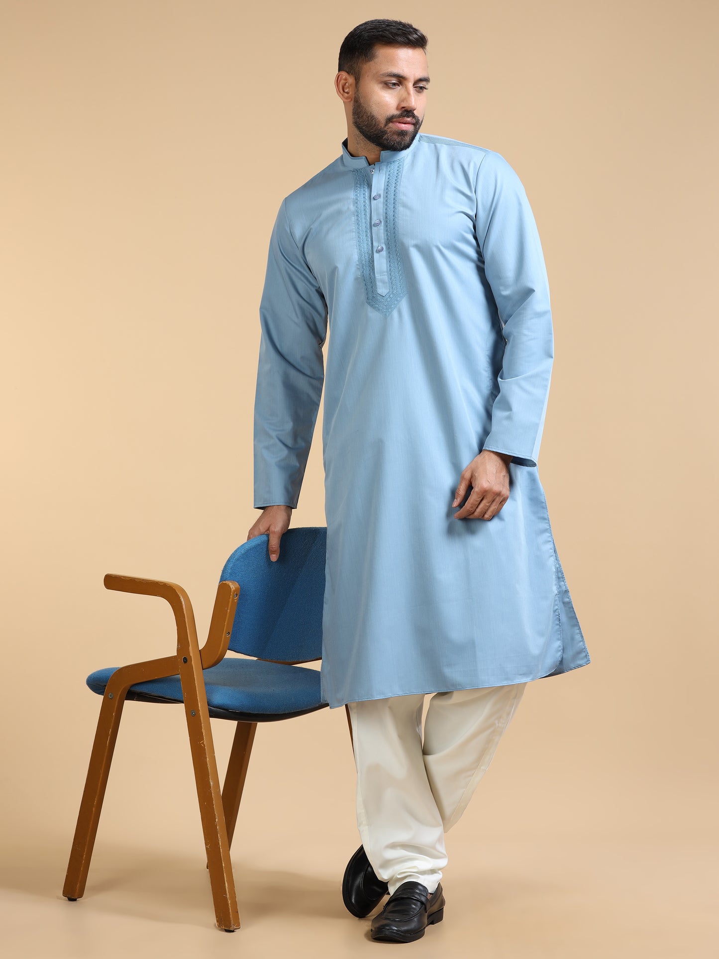 Men’s Light Blue Kurta Set
