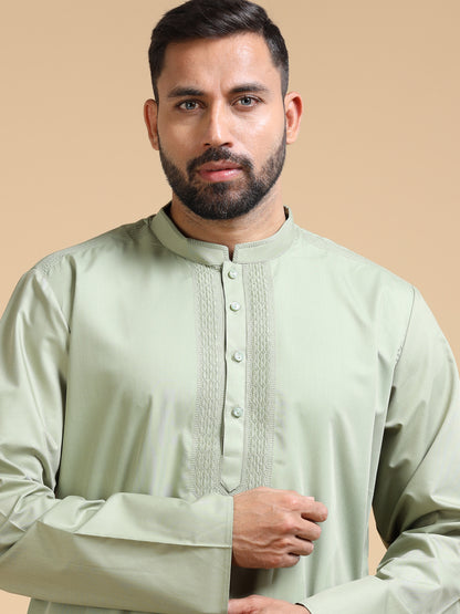 Men’s Pista Green Cotton Kurta Set