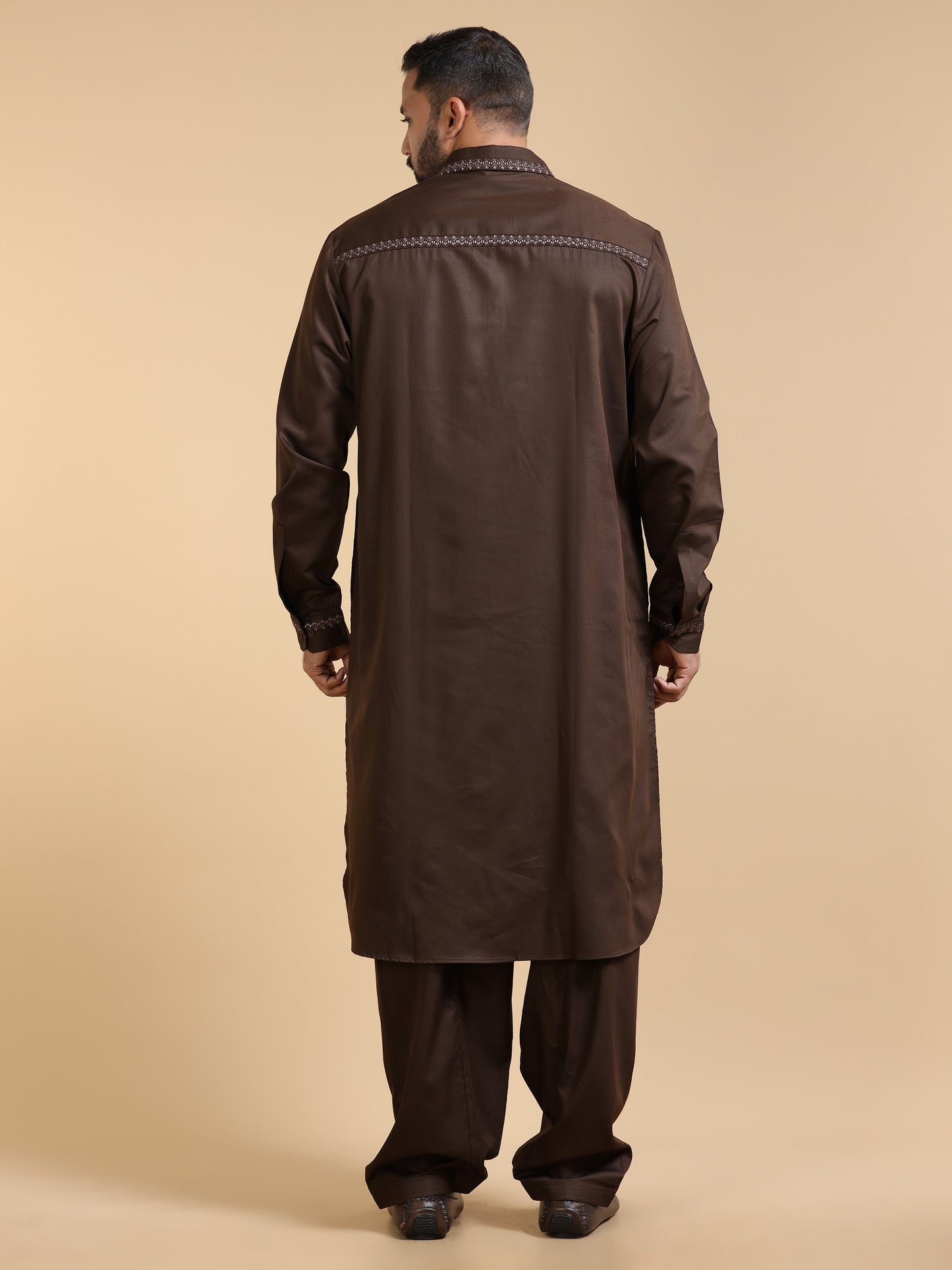 Men’s Dark Brown Pathani Set