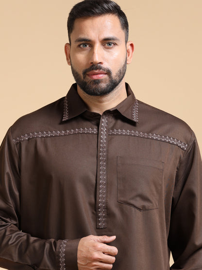 Men’s Dark Brown Pathani Set