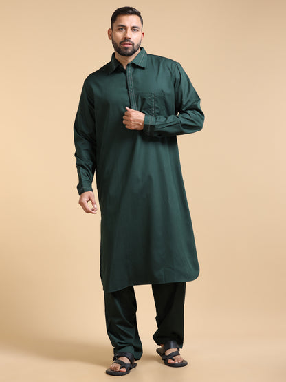 Men’s Bottle Green Pathani Set