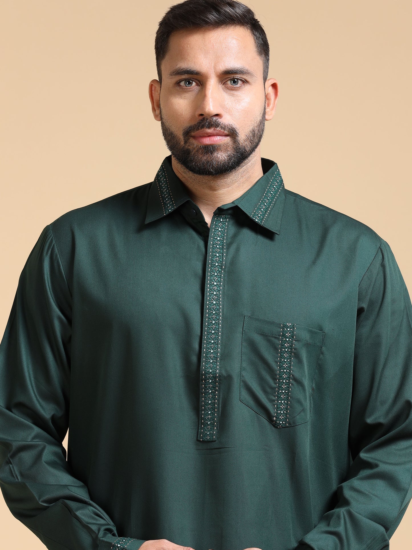 Men’s Bottle Green Pathani Set
