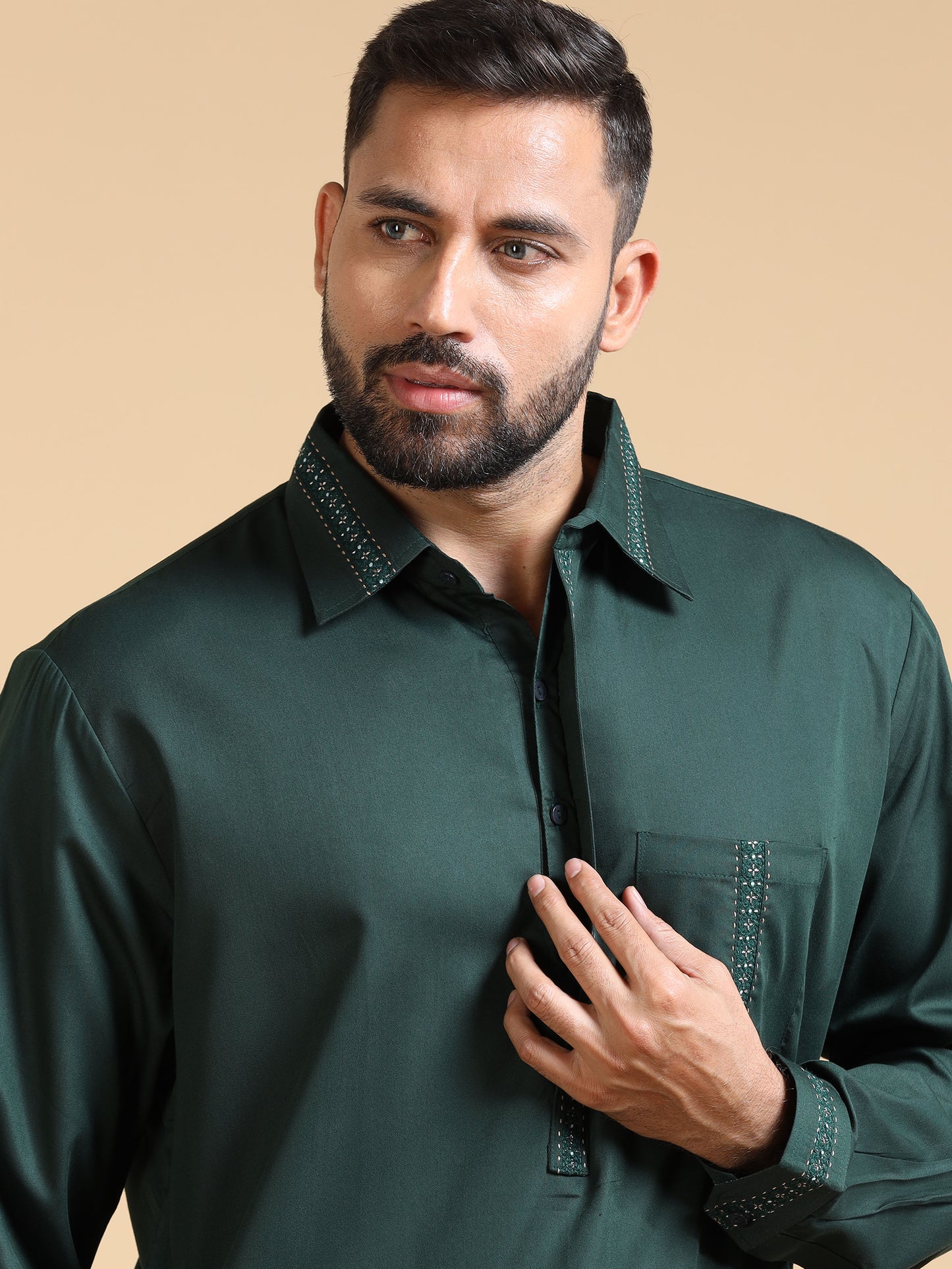 Men’s Bottle Green Pathani Set