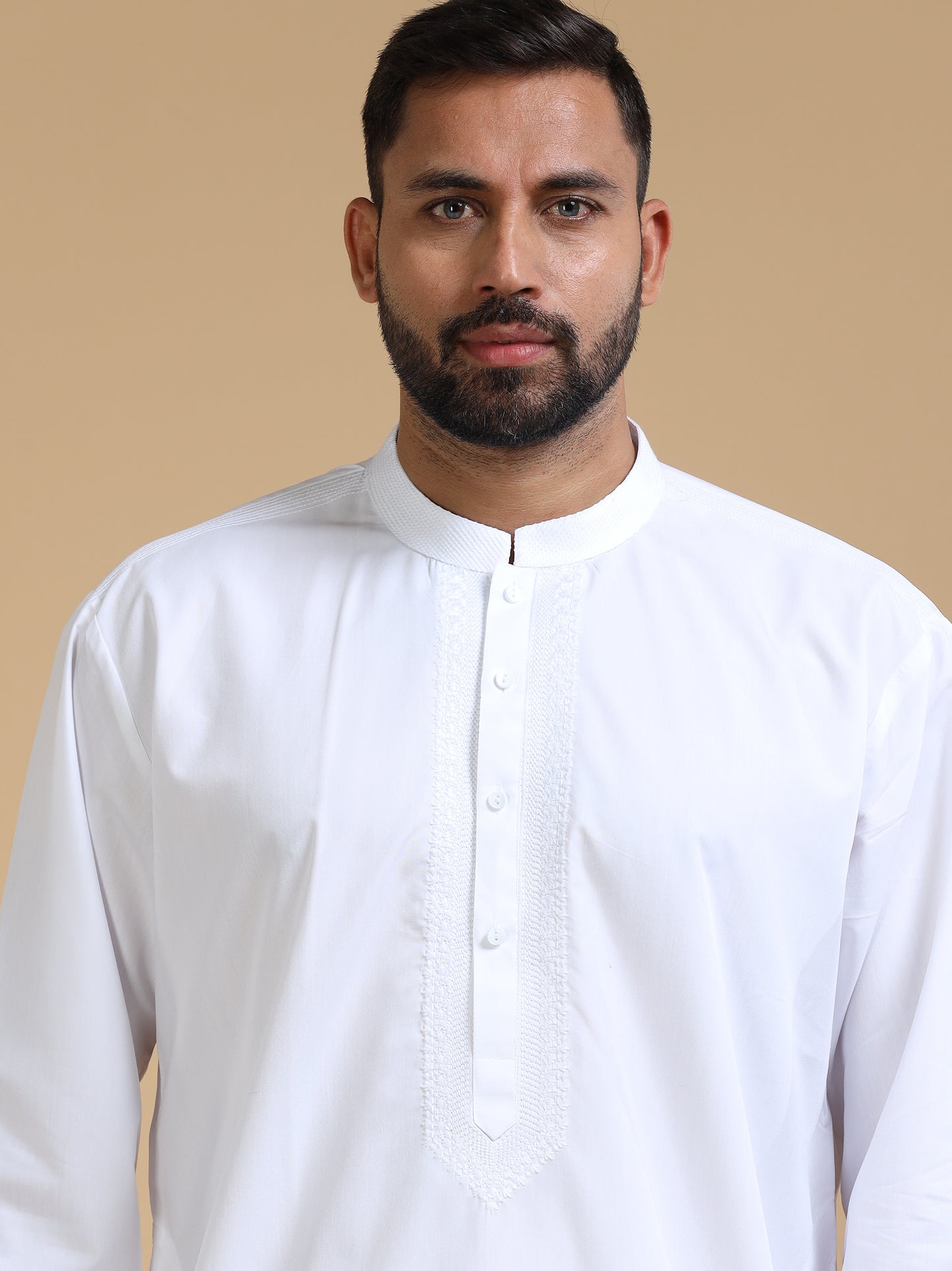 Men’s White Cotton Kurta Pyjama Set