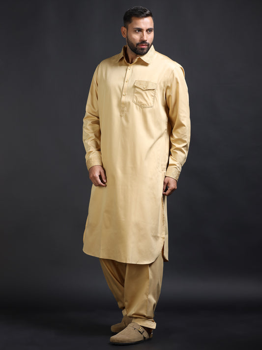Men’s Camel Brown Pathani Set