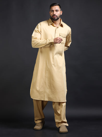 Men’s Camel Brown Pathani Set