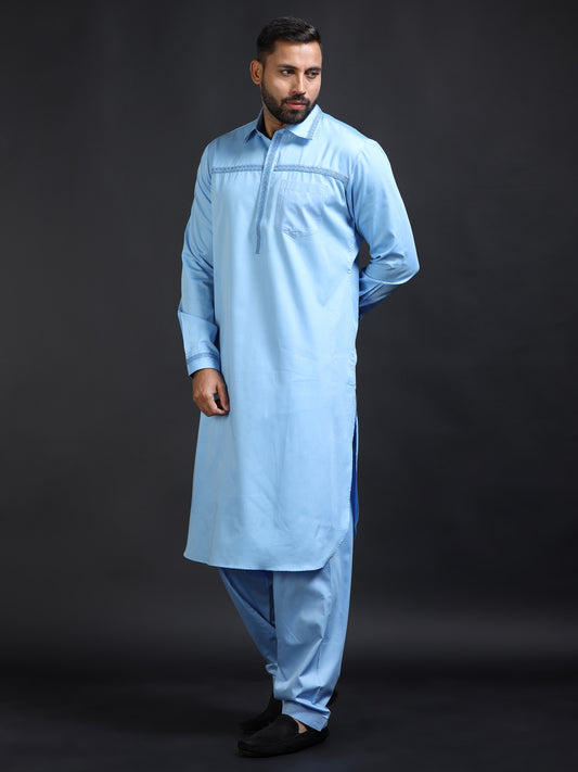 Men’s Sky Blue Pathani Set