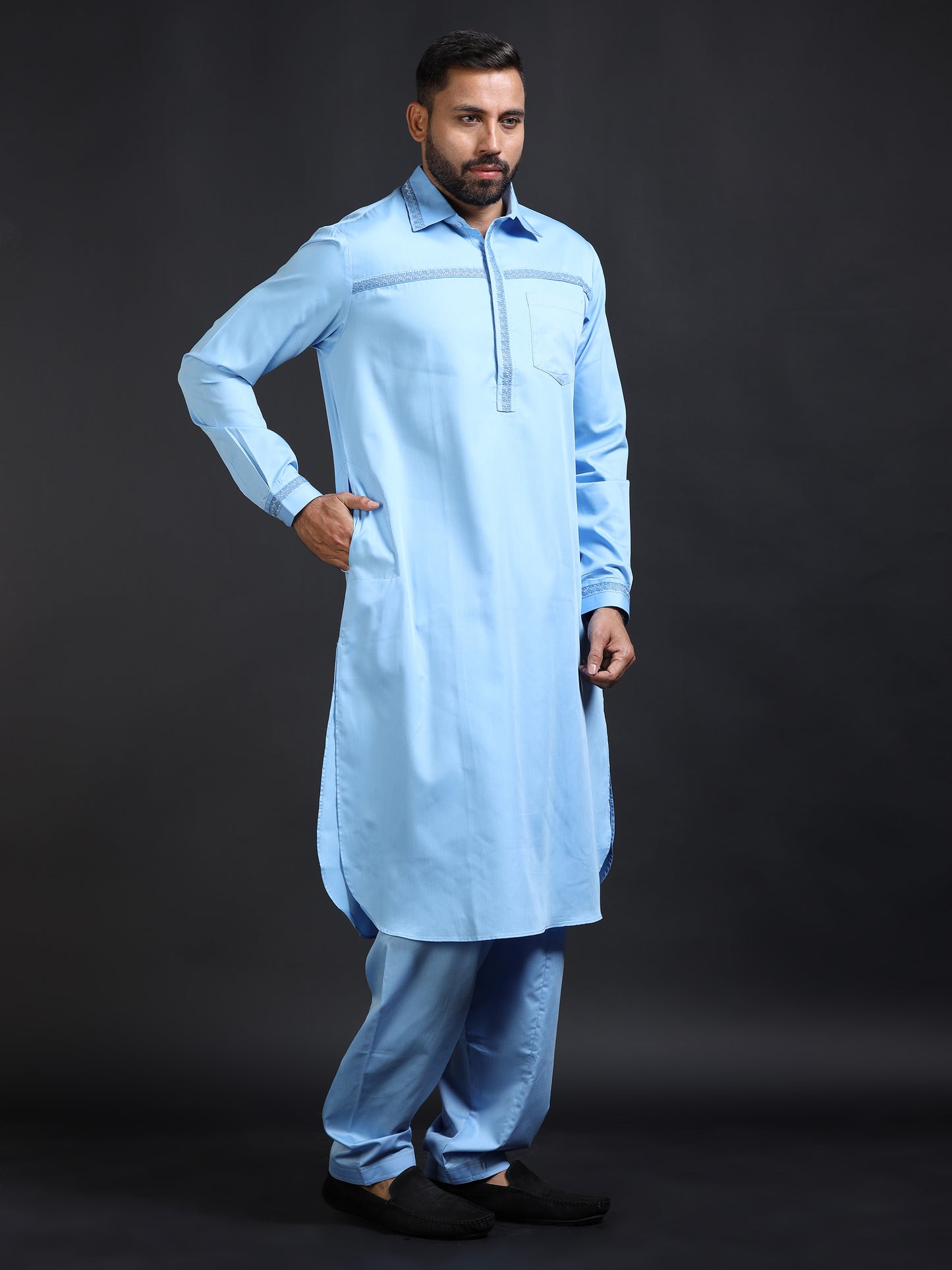 Men’s Sky Blue Pathani Set