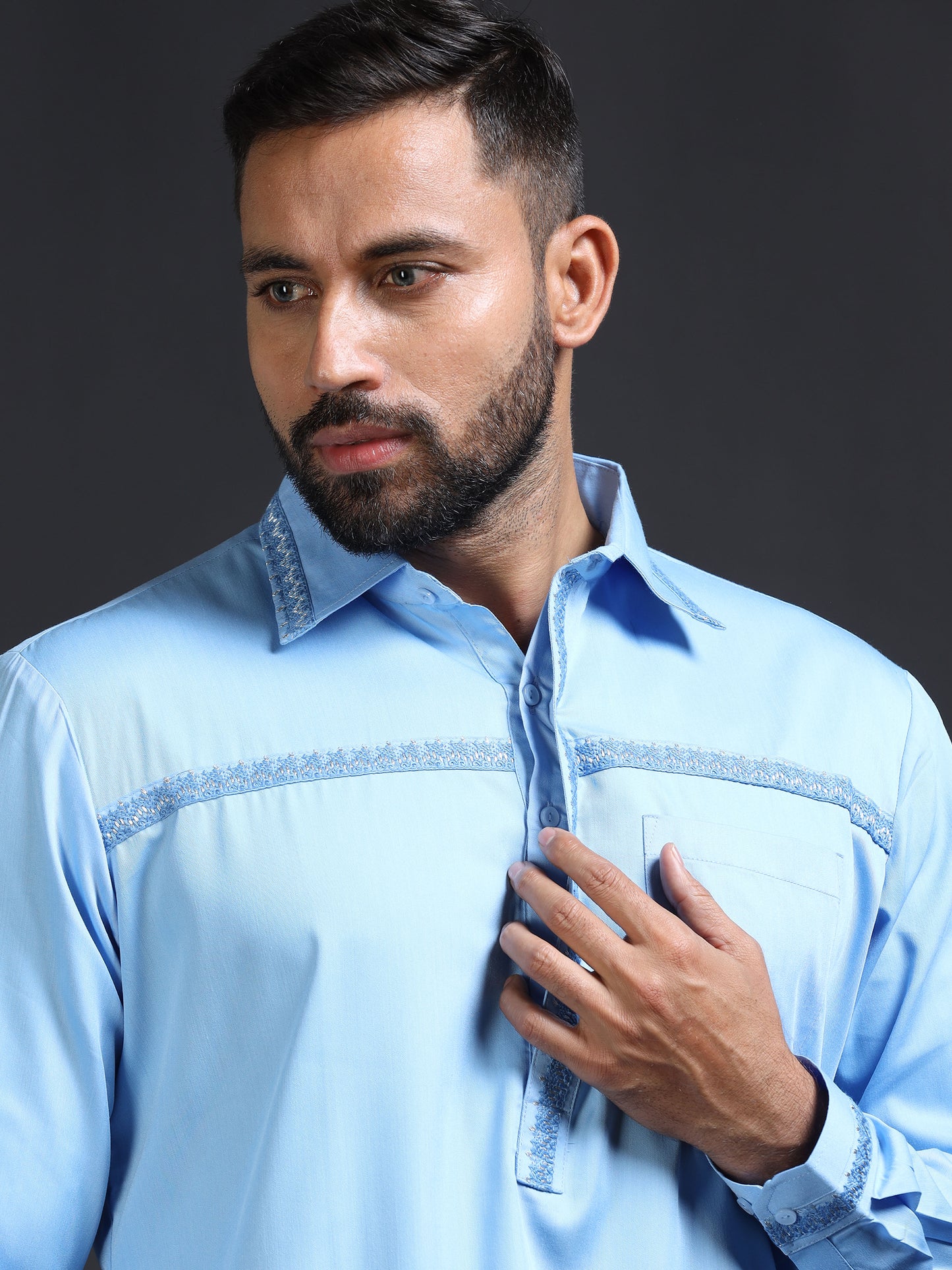 Men’s Sky Blue Pathani Set