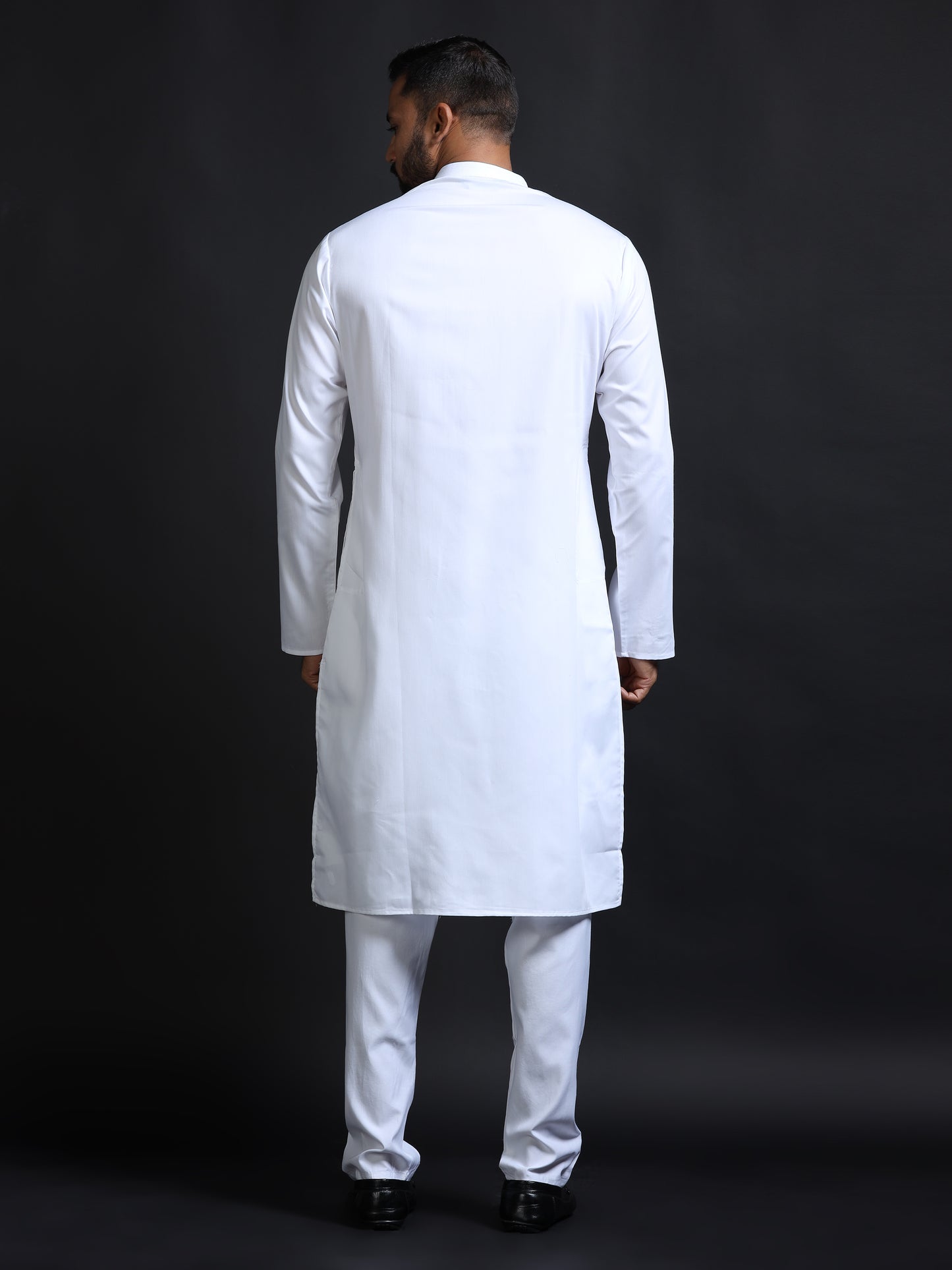 Men's White Kurta Pyjama Set
