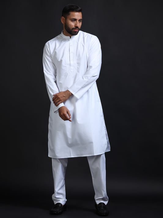Men’s White Cotton Kurta Set