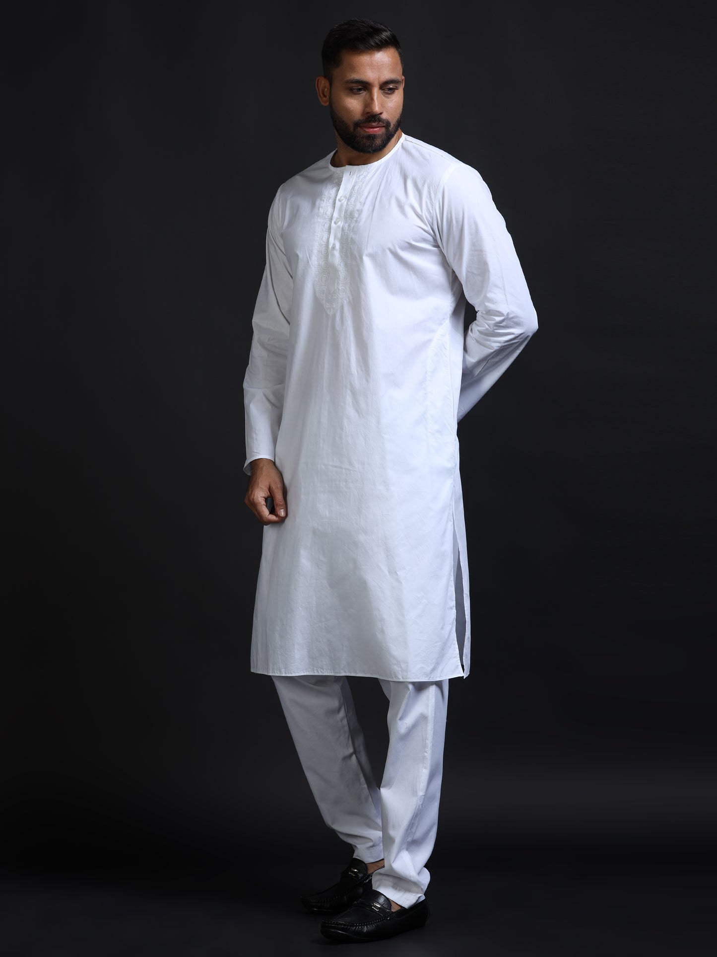Men’s White Cotton Kurta Pyjama Set